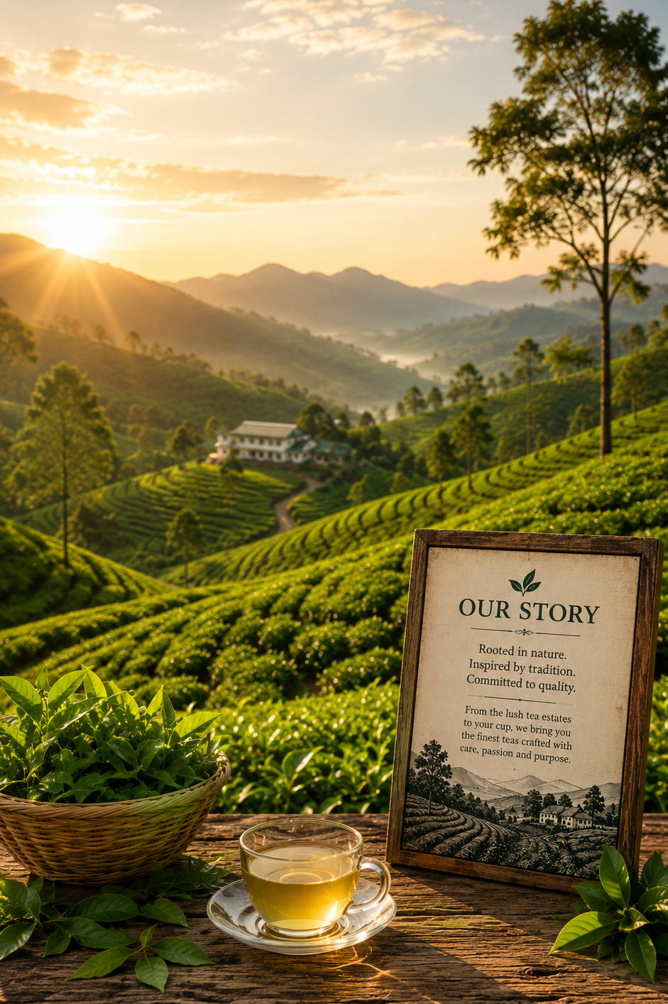 Tea gardens in the hills of Tamil Nadu where Tuya Elai leaf is sourced